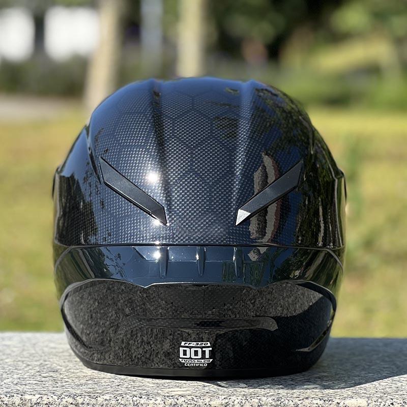 Men and Women Racing Full Face Helmet Motorbike Casco Capacete New Arrival Black Serpentine Helmet With Big Spoiler
