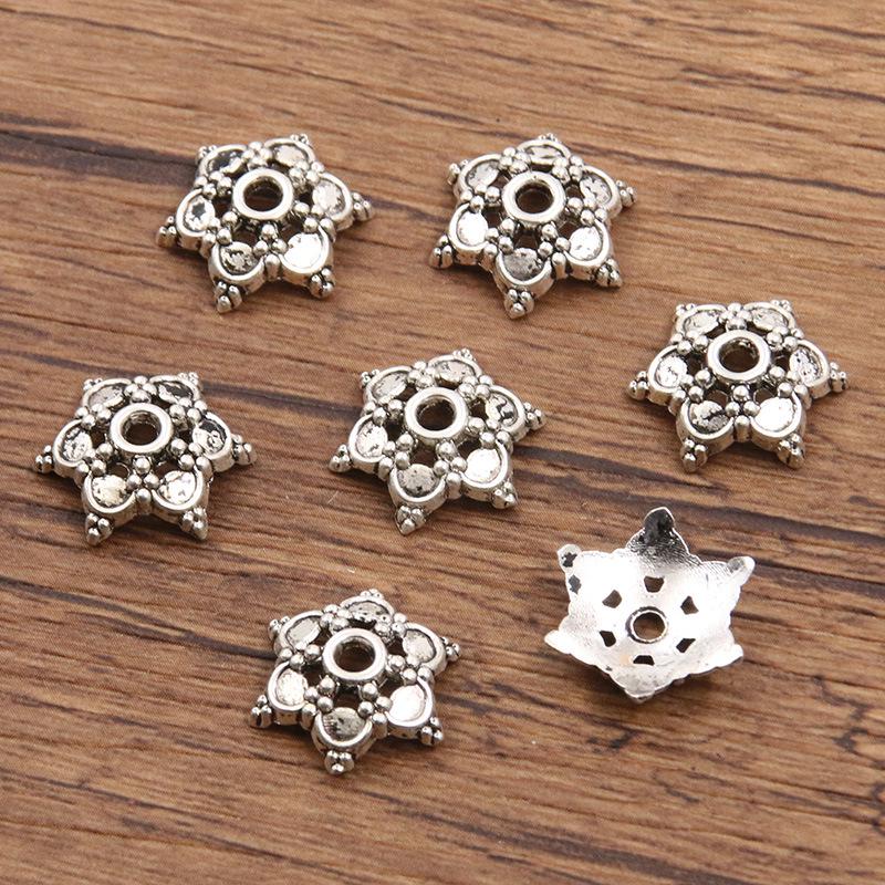 

Античні срібні роздільники-квіти: Багатостильовий, порожнистий дизайн для DIY браслетів та намист