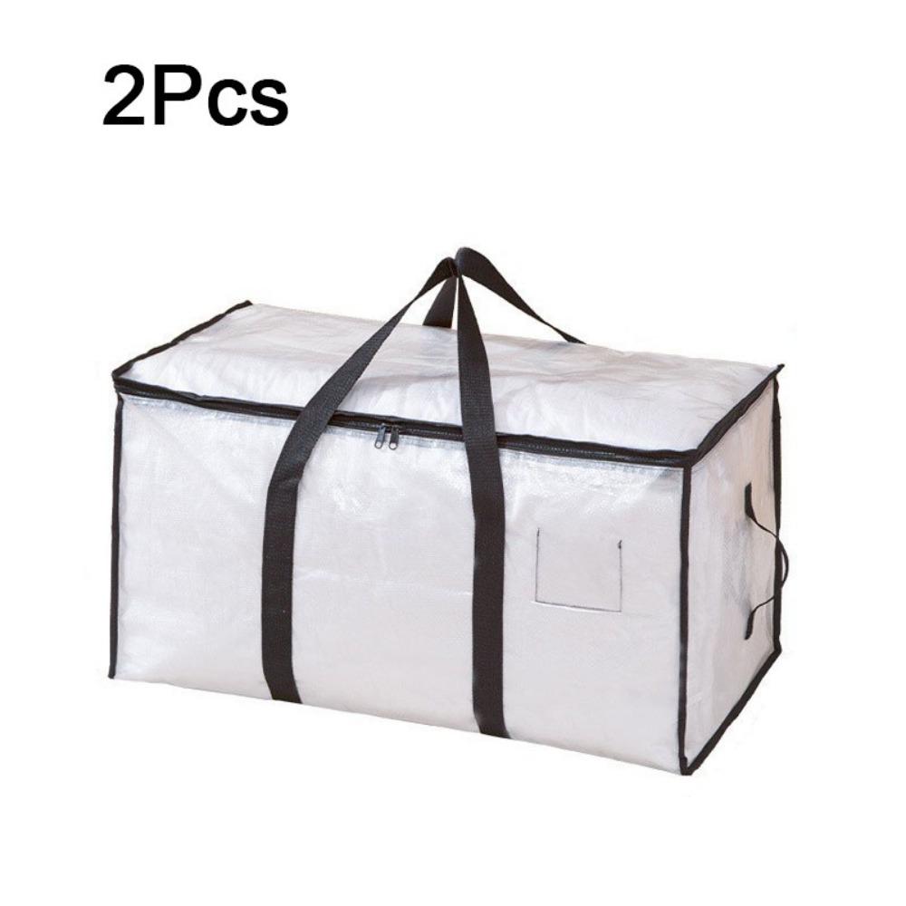 2Pcs Large Capacity Transparent Storage Bag Double Zipper Moving Luggage Bags  Travel