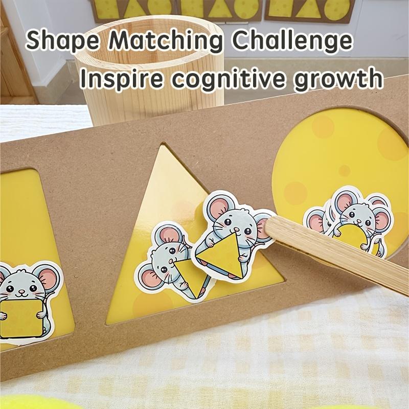 Maus und Käse Zuordnungsspiel Spielzeug Montessori Frühpädagogik Formerkennung Puzzle Feinmotorik Training für Kleinkinder Geschenk