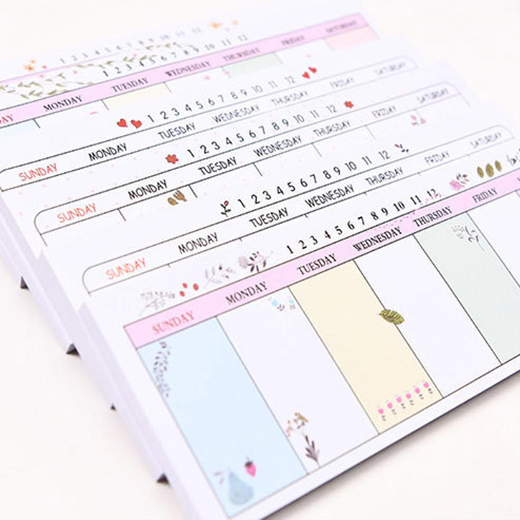 Quality Weekly Planner Notebook Weekly Planning Pads Weekly Calendar Notepads Long-Lasting Random Pattern Style 40page