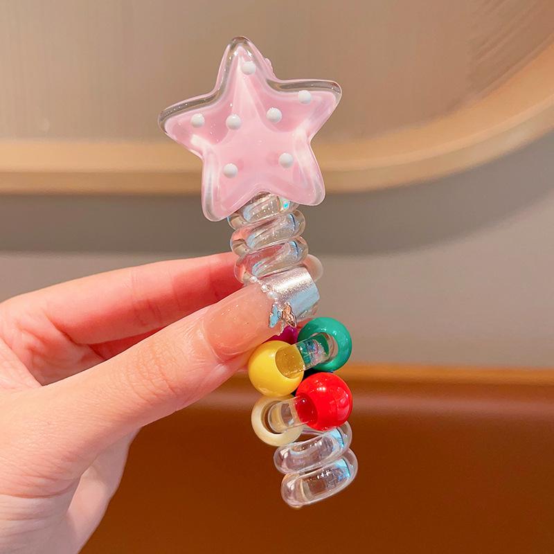 

Polka Dot Elastic Star Hair Ties for Women - Durable Rubber Band Ponytail & Braid Accessory