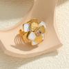 Stylish Stainless Steel Flower Ring for Women, Non-fading, Luxurious 18K Design, Fashionable and Unique.