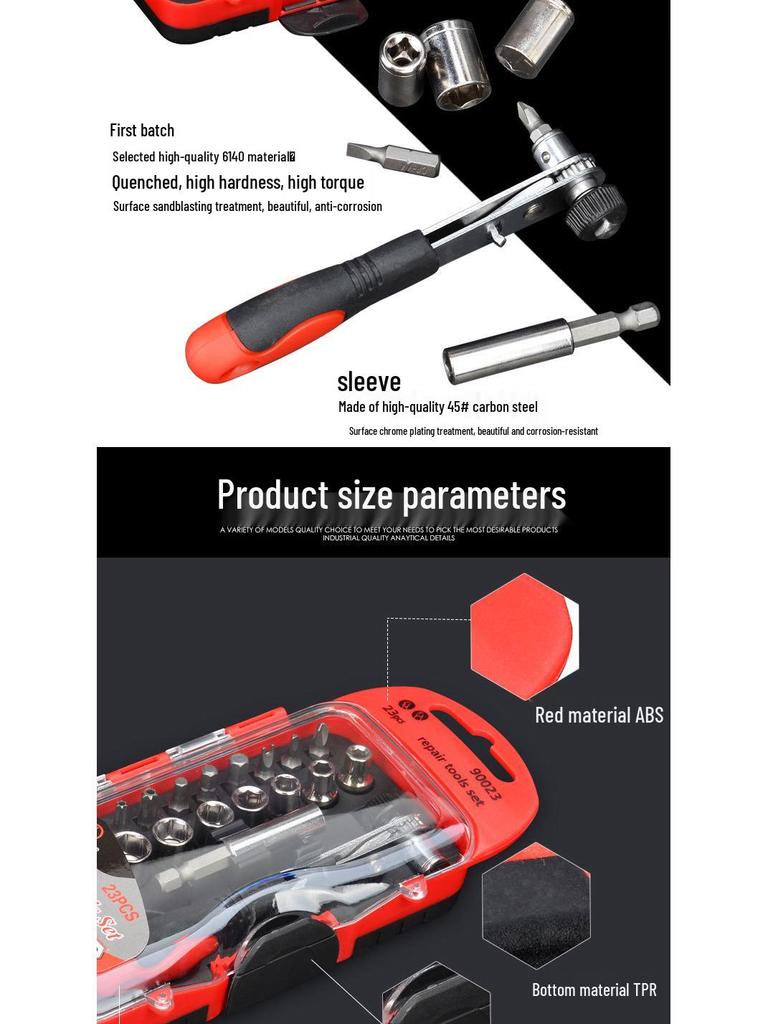 Multifunctional Ratchet Wrench & Socket Repair Tool Set