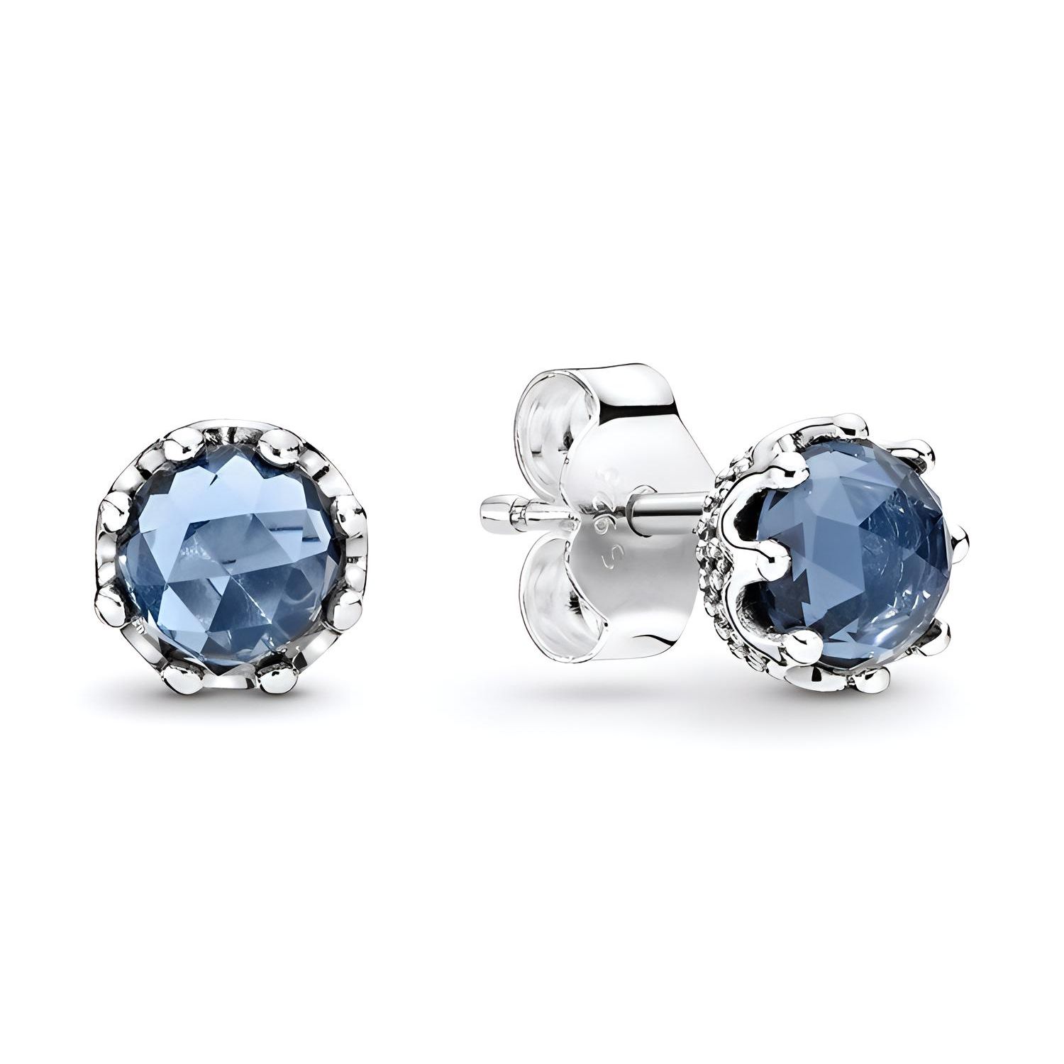Pandora Shining Crown 925 Silver Earrings Women earrings Blue 298311NMB Blue,F