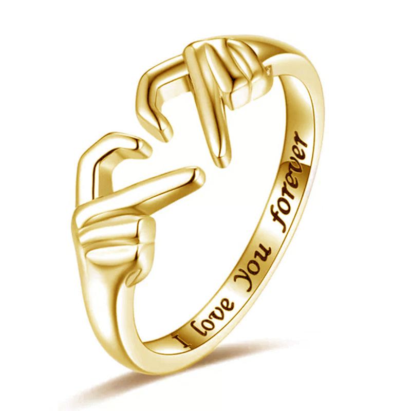 Ring Woman, Heart Love Lettering Ring, Fashion Daily Sweet Accessories