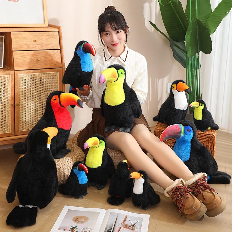 Carino toucan di simulazione bambola peluche uccello bambola toucan bambola per bambini regalo di compleanno blu