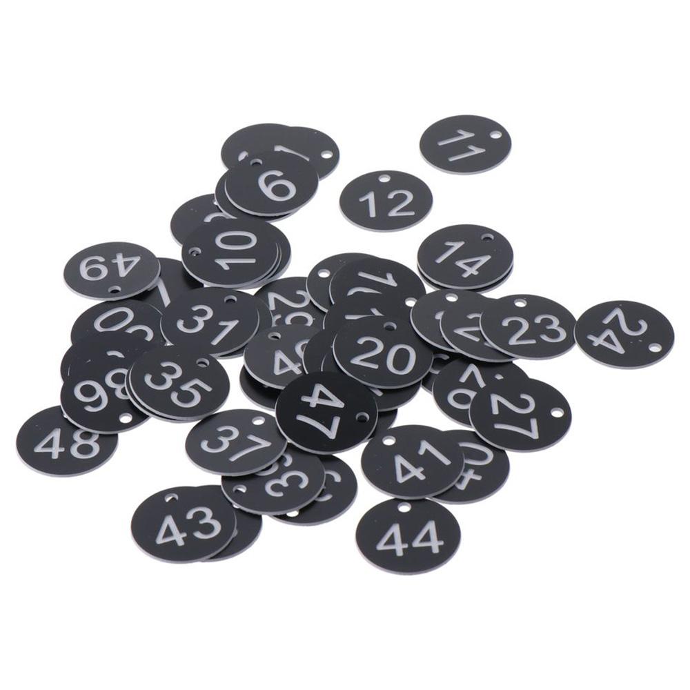 50PCS Durable Plastic Number Tags Lightweight Restaurant Queue Number Restaurant