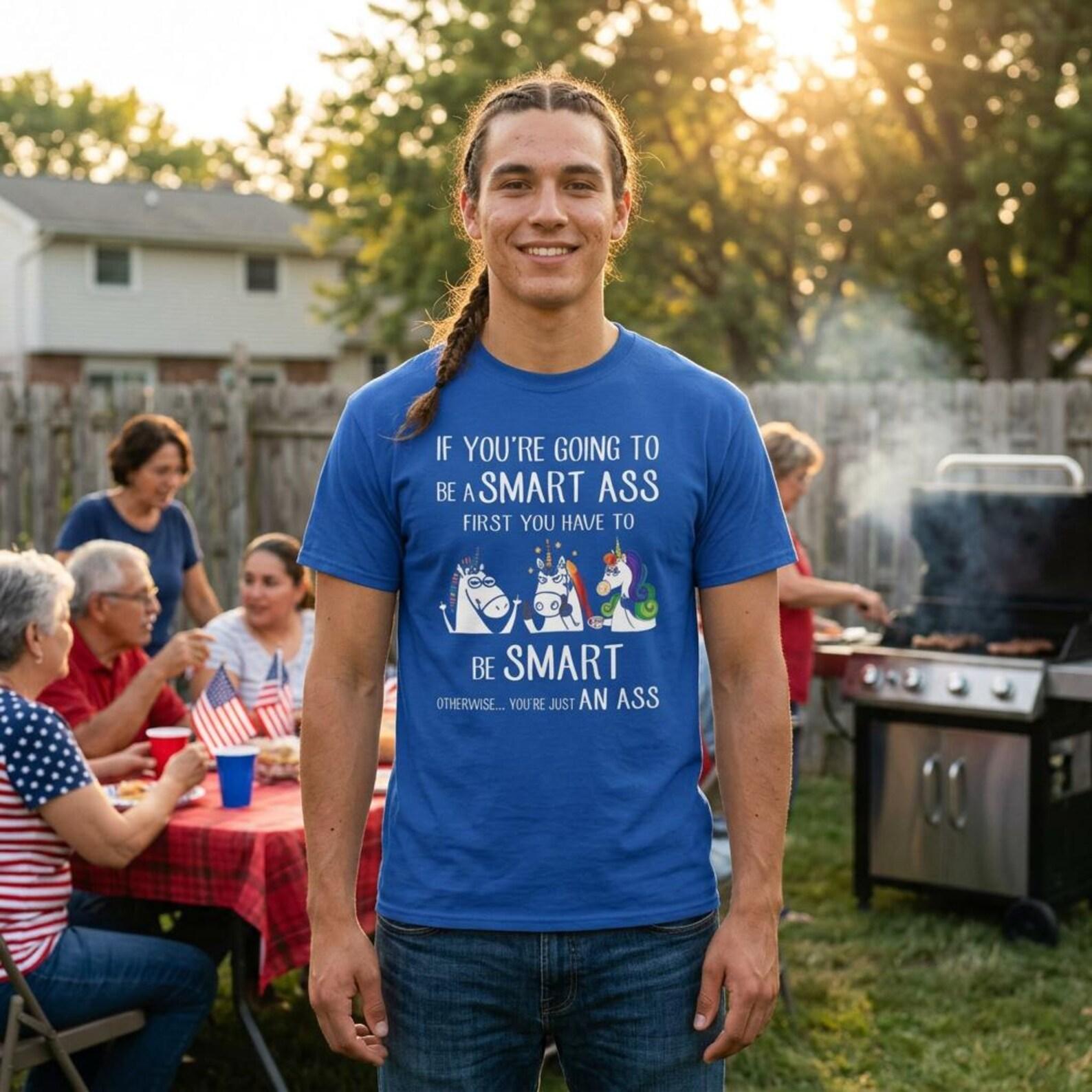 Funny t-shirt with the donkey and the unicorn and the horse 2XL