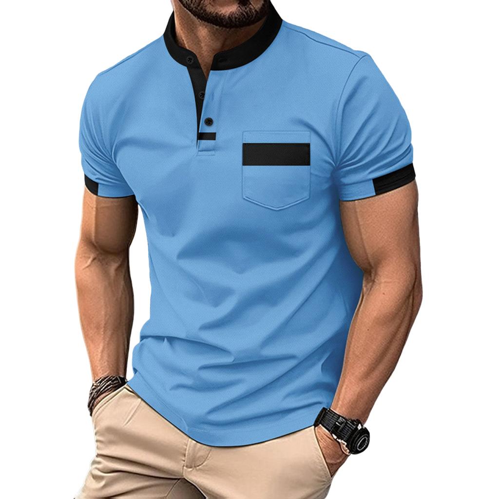 Herr Casual, Basic, Populär, Krage, Knapp, upp Skjorta, Skjorta, T-shirt, Topp