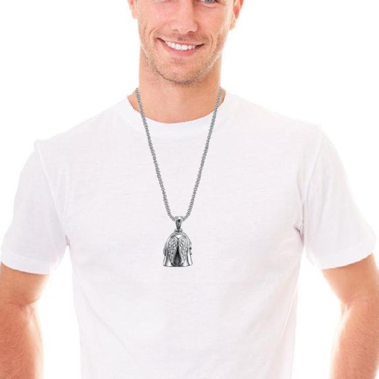 Stainless Steel Motorbike Bells Bicycles Positive Energy Charm Good Fortunes Keychain for Peaceful Journey Road Blessing