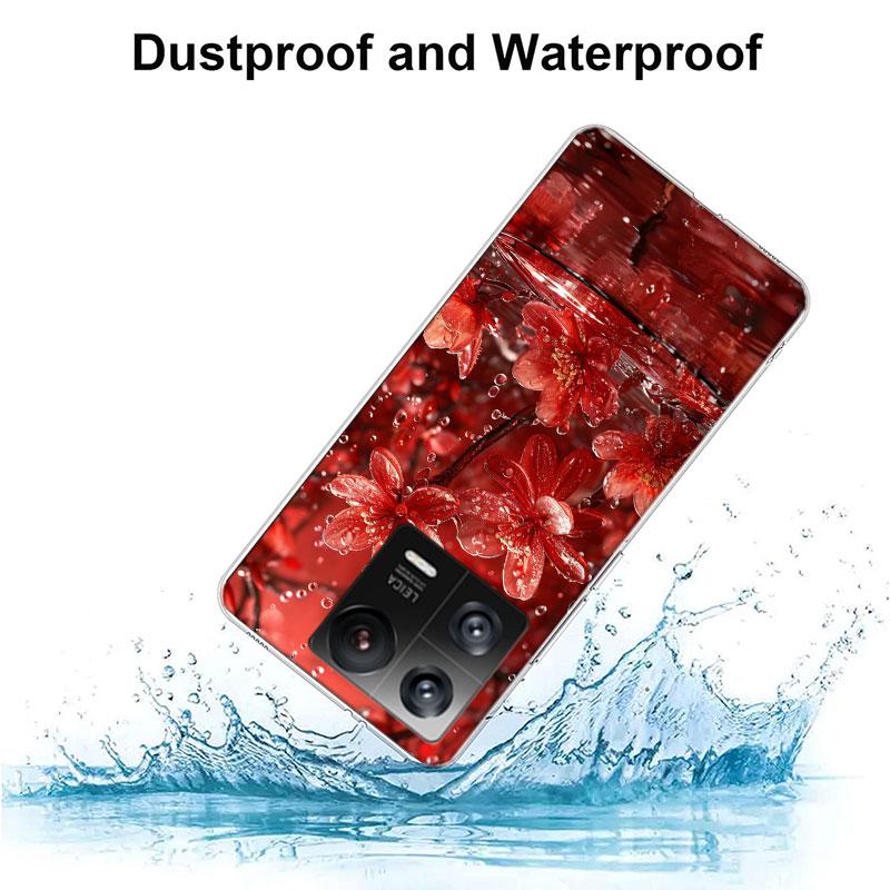Schneefall Rote Pfirsichblüten Handyhülle Für Xiaomi Poco F7 Ultra X7 X6 M8 M7 M6 M4 M3 Pro X4 Mi 15 15T 14 14T 12T 12S 10T Pro 12