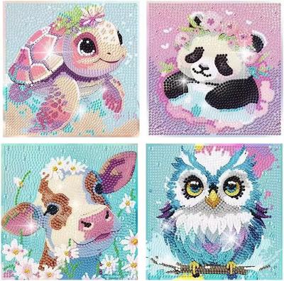 Children's DIY Cartoon Animal Diamond Stickers - Craft Kit with Diamonds
