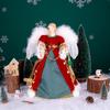 Christmas Doll Standing Treetop Figurine Angel In Gown Home Table Decoration Room Decor Statue Home Accessories Desk Decor