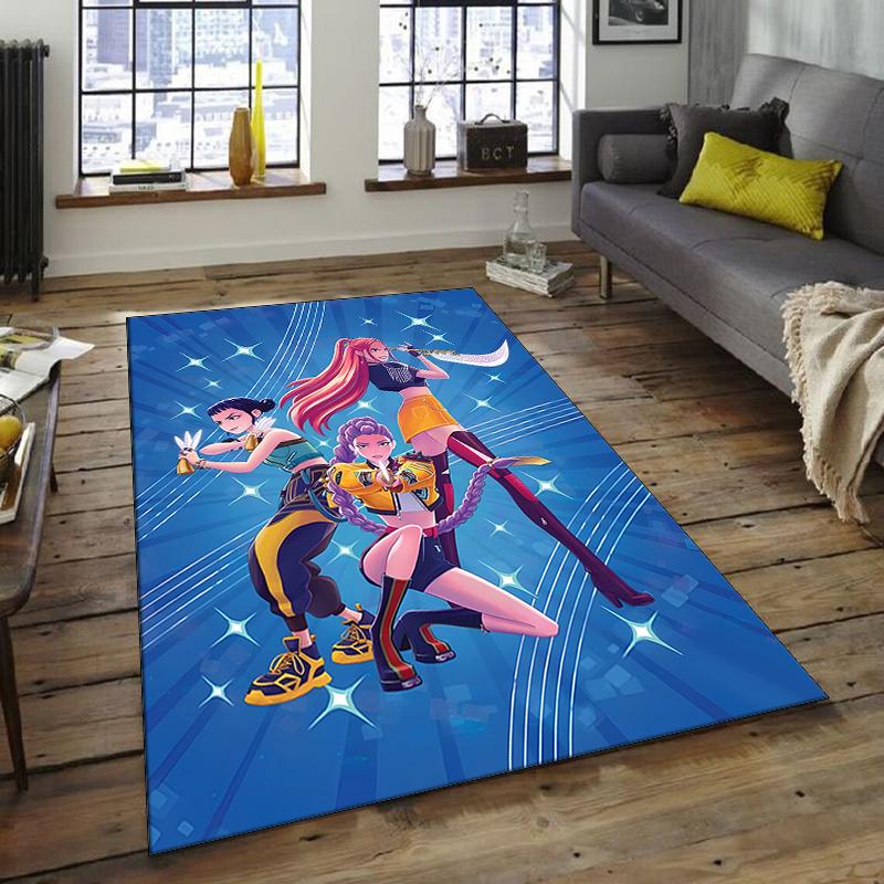 1pc KPop Demon Hunters8 Design Area Rug - Non-Slip, Soft & Cozy Floor Mat for Living Room, Bedroom, Office - Indoor/Outdoor Decorative Carpet