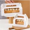 10/20 Sets New Color Cake Roll Packaging Portable Box Long Swiss Roll Cardboard Box Mousse Towel Roll Clear Window Packaging Box