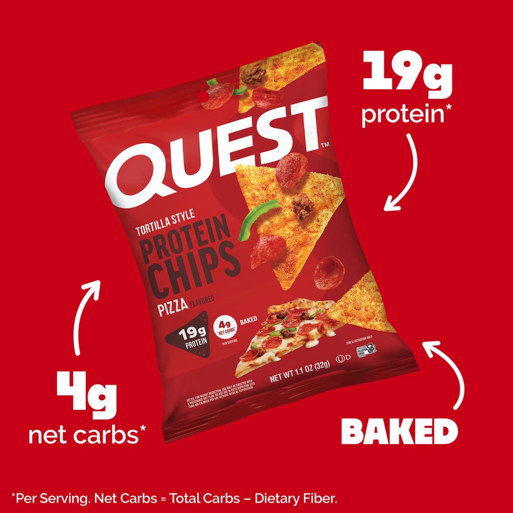 Quest Nutrition, Tortilla-style Protein Chips, Pizza, 8 Packs, 32g (1.1oz) Each
