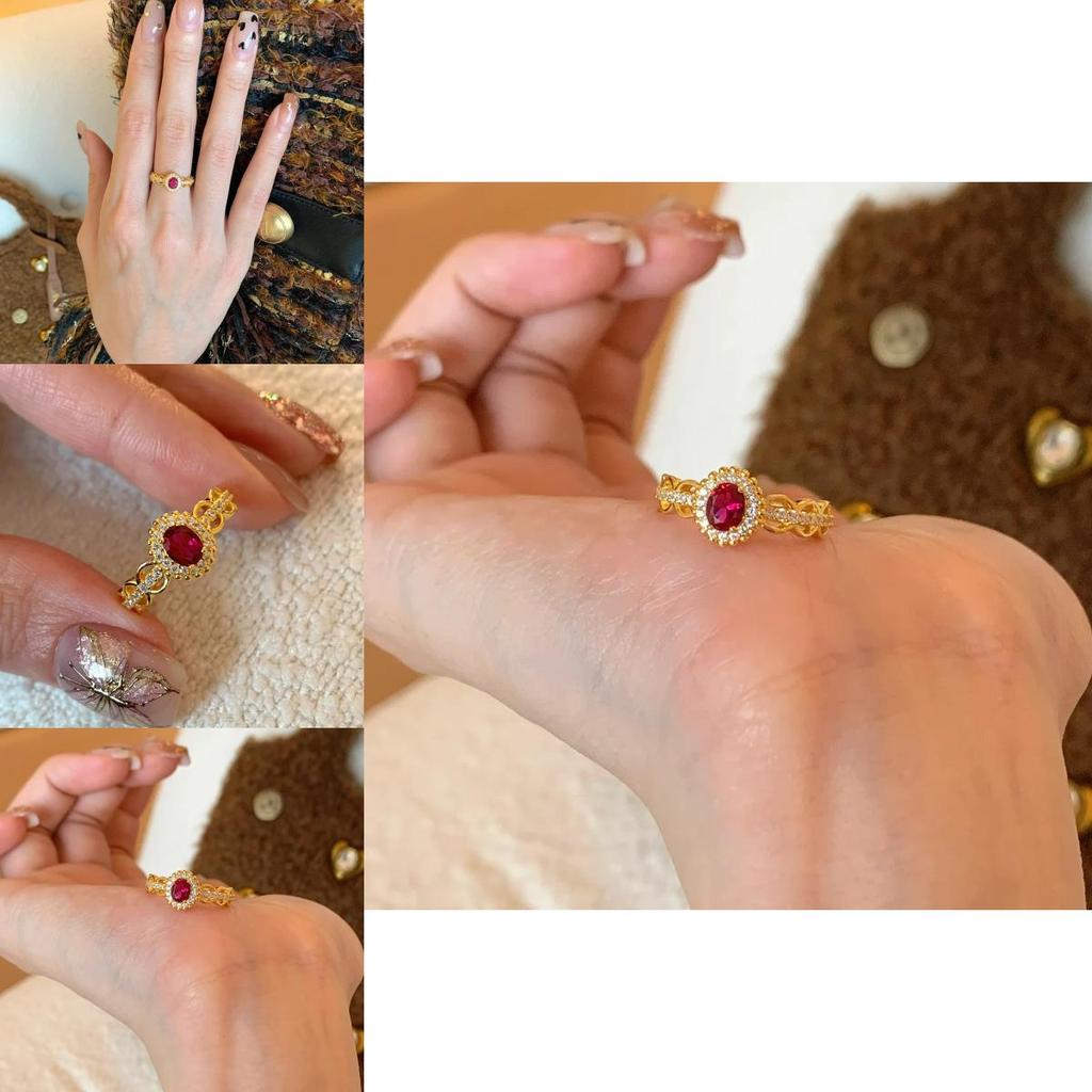 Ruby Ring Elegant For Women Featuring Unique Geometric Shape And Adjustable Open Style For 2024