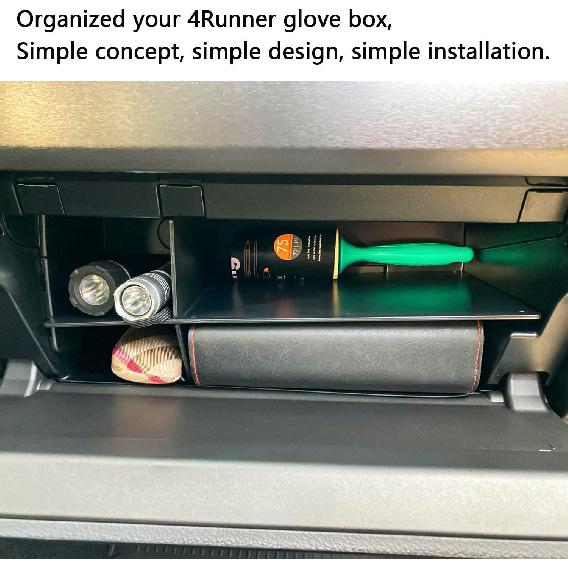 EDBETOS Glove Box Dividers Organizer Compatible with Toyota 4Runner Accessories 2010- 2024/ Lexus GX 460 (2010-) ert Box ABS Secondary Storage