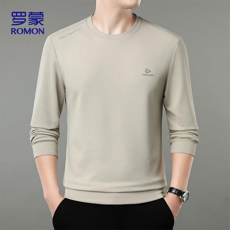 Luomeng Men's Casual Round Neck Long Sleeve Pullover