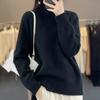 Autumn and Winter Large Size Loose All-match Western Turtleneck Knitted Sweater Sweater Jacket To Keep Warm