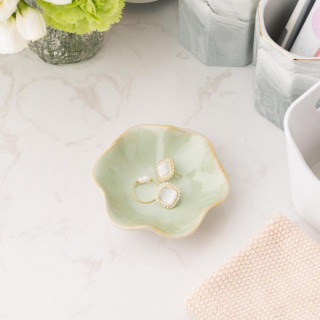 Nordic Ceramic Lotus Flower Jewelry Tray & Snack Dish