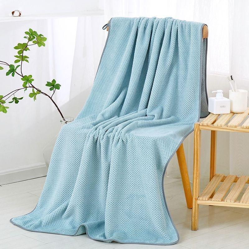 Coral Fleece Plaid Adult Beach & Bath Towel - Thick, Absorbent, Large