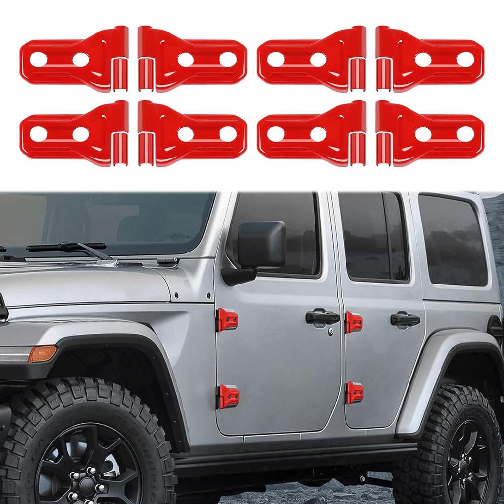 10PCS Engine Hood Door Hinge Cover Trim Exterior Accessories Protective Sticker For Jeep Wrangler JLU Gladiator JT 2018-2025