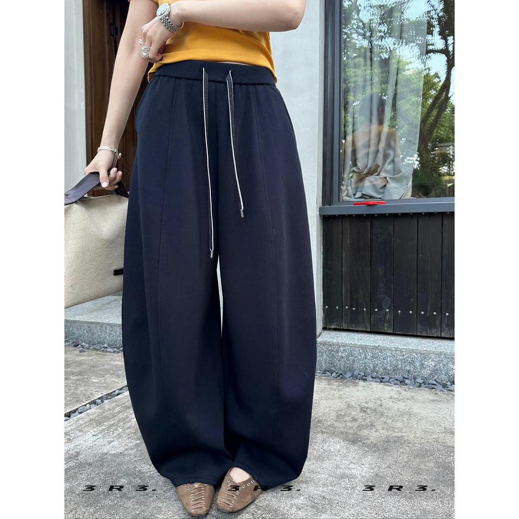 Korean Style Women's High Waist Wide Leg Sports Pants - Slimming Drape, 2026 Spring Collection