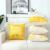 Cushion Cover 45x45 Cm Square Yellow Geometric Letters Modern Decorative Cushion Cover for Pillows Living Room Sofa Home Decor