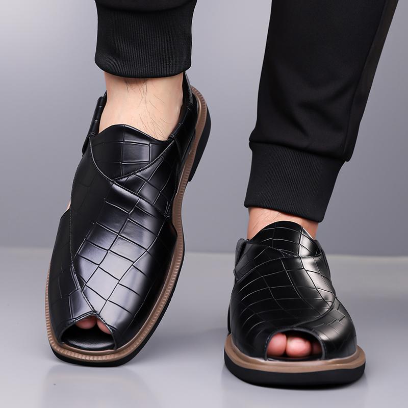 Men’s Sandals Mary Jane Dancing Shoes Dress Wingtip Wedding Stylish Formal Leather Prom Blazers Shoes Over Sized