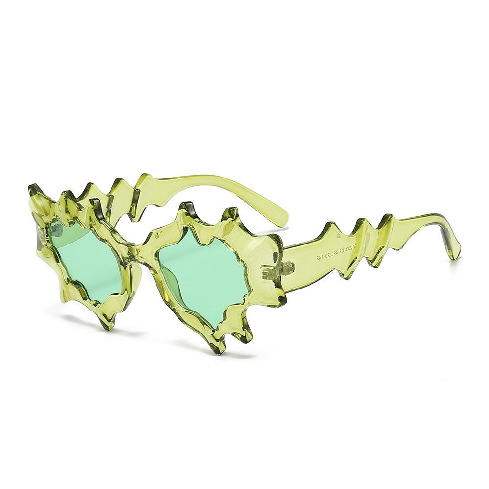 Niche Ice Ribbed Exaggerated Sunglasses Avant-garde Spicy Girl Transparent Crystal Clear Jelly Colored Instagram Sunglasses