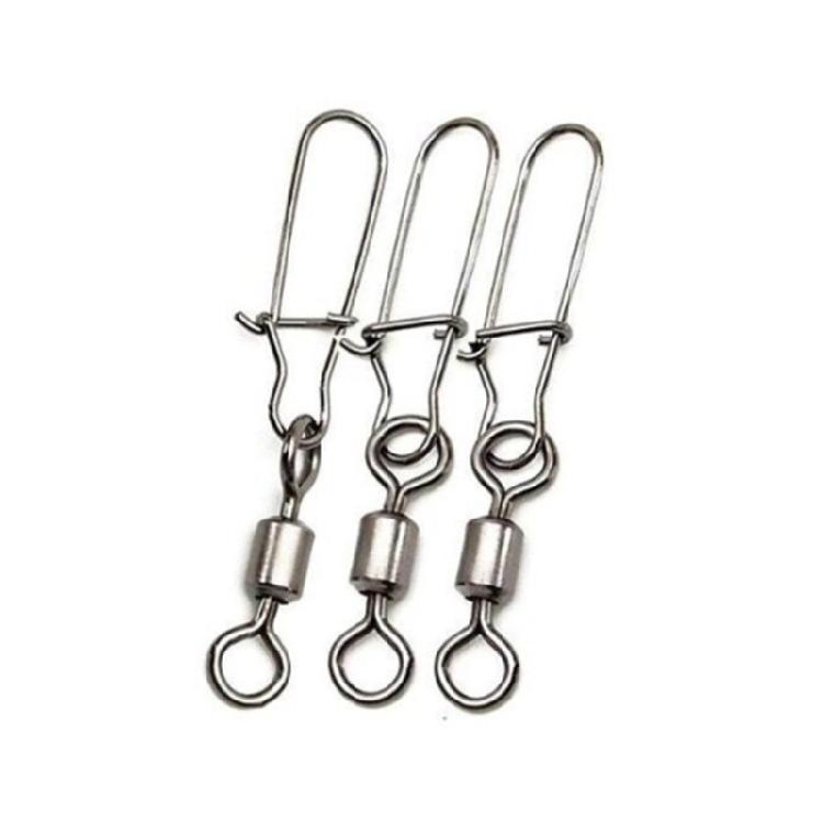 Fishing Barrels Swivels, High Strength Rolling Balls-Bearing Snap Lures Connectors Clip, Saltwater or Freshwater Fishing