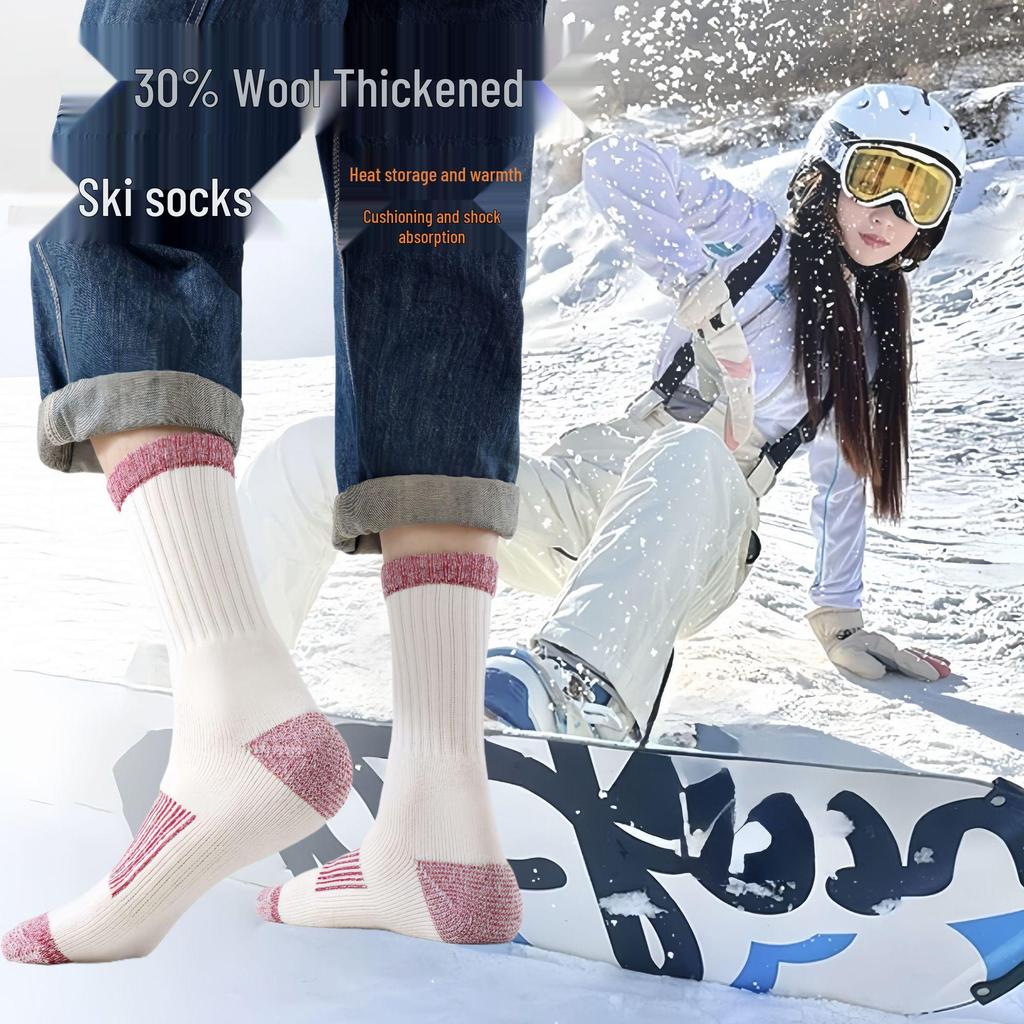 Merino Wool Ski & Hiking Socks – Warm Winter Outdoor Socks for Men & Women