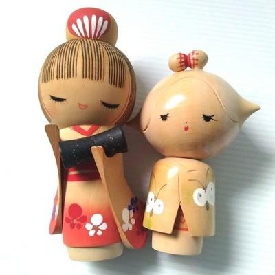 Kokeshi doll Retro wooden sosaku cute girls Japanese Kimono Ornament Japan