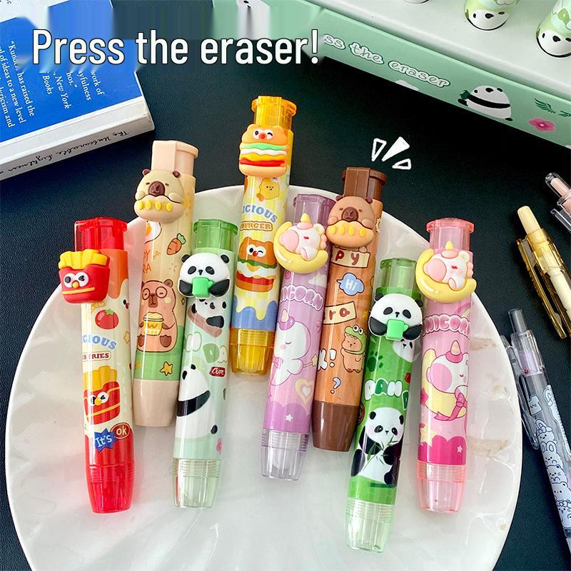 Capybara Cartoon Push-Pull Eraser Refill Pack