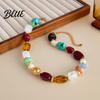 Casual Vacation Necklace Bohemian Necklace Colorful Resin Beaded Choker Retro