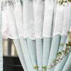 Light Blue Window Curtain in Soft Blue Durability Polyester for Kitchens and Cafe Elegant and Airflow Cafe Drapery