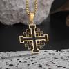 Religious Jewelry Men New Cross Necklace Stainless Steel Hip Hop Personalized Pendant
