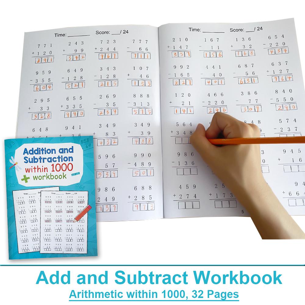 Essential skills workbook for grades 1 4 math focus on addition and subtraction up to 1000