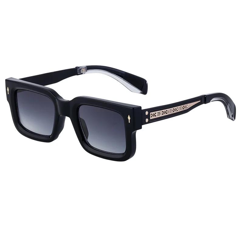 

New Classic Luxury Brand Designer Square Sunglasses Women For Men Male Vintage Steampunk Sun Glasses Small Frame Driving Shades As the photo черный серый