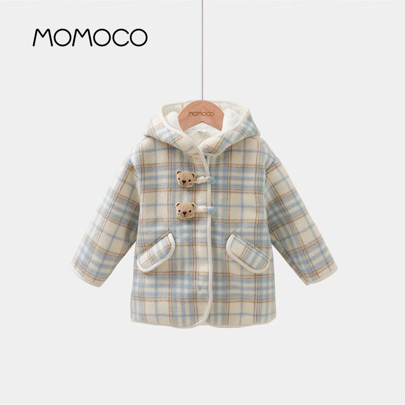 MOMOCO Girls  Winter Korean Style Plaid Hooded Coat 110