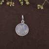 Round Cabochon Moonstone Pendant Solid 925 Sterling Silver Gemstone Pendant without Chain Jewelry For Women or Girls - 2.32 Gms