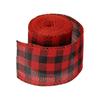 1/2pcs Polyester Gingham Ribbon Wired Edge Ribbon for Christmas Decoration Wrapping 2.36 Inch Wide 6.56 Yards