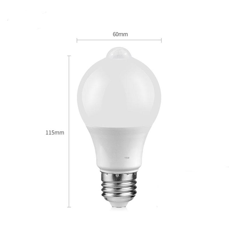 PIR Motion Sensor LED Light Bulb E27 12W 110V 220V Smart Dusk Dawn Night Lamp For Hallway Porch Corridor Garage Security Lights