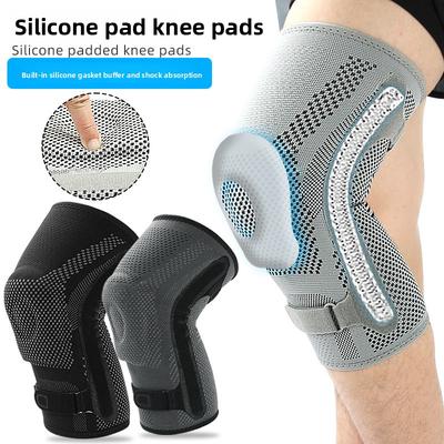 Nylon Sport Knieschoner Bergsteigen Laufen Meniskusschutz Silikon Stoßdämpfung Patella Kompression Federband Knieschoner