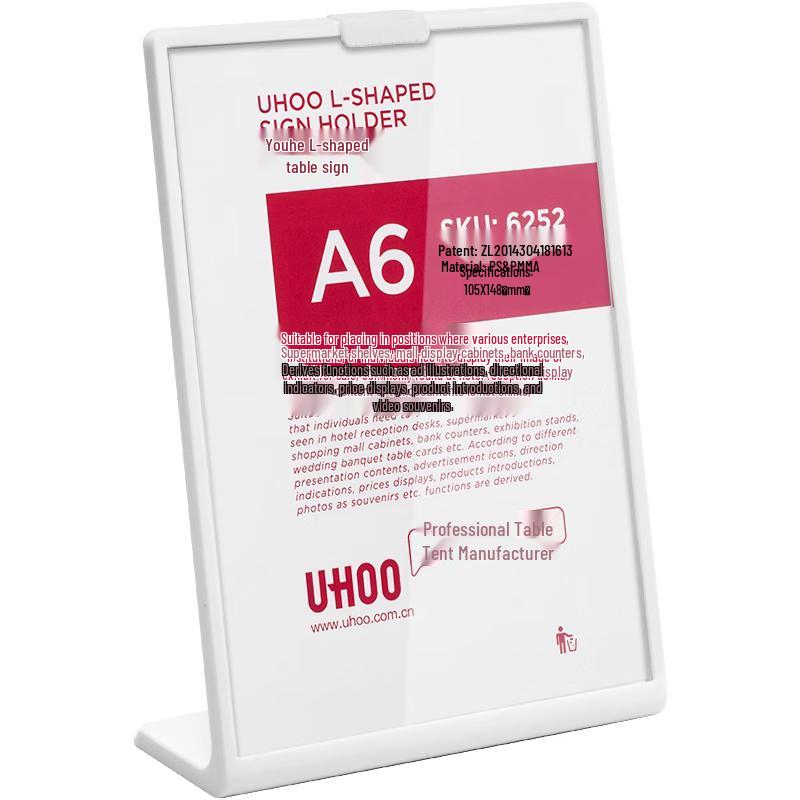 UHOO Transparent Acrylic Desk Sign Display Stand
