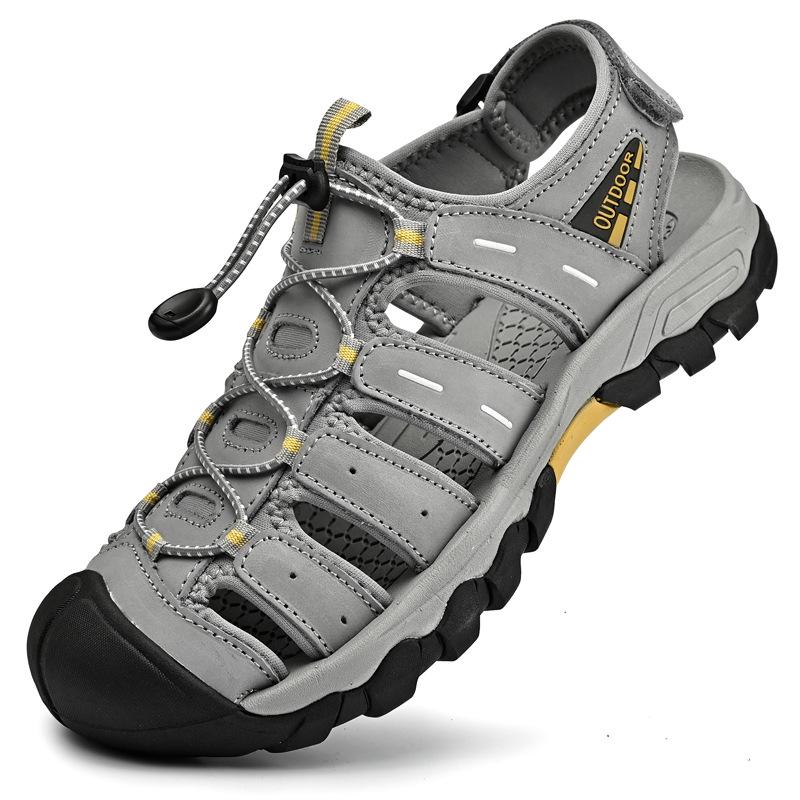 Men s Breathable Cross-Strap Closed-Toe Sandals for Summer Outdoor Beach 45