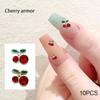 10Pcs Silver Gold Cherry Alloy Rhinestone Brilliant Nail Decoration Parts For Nail Art Designs Diy Nail Art Accessories