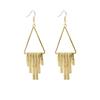 European and American Multi-Layer Hollow Metal Geometric Tassel Earrings